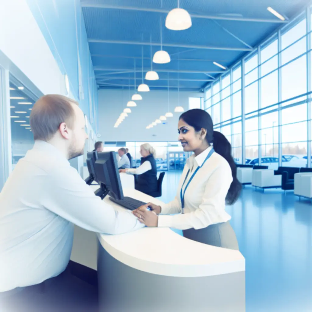 Asiakaspalvelupiste, jossa asiakas saa apua