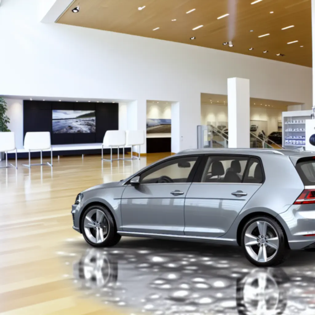 Huolellisesti puhdistettu auto modernissa huoltohallissa