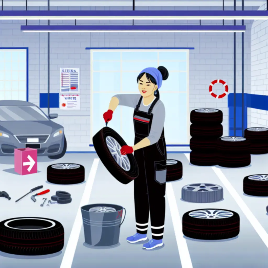 Renkaanvaihto suomalaisessa autohuollossa, rengas irrotettuna autosta